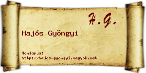 Hajós Gyöngyi névjegykártya